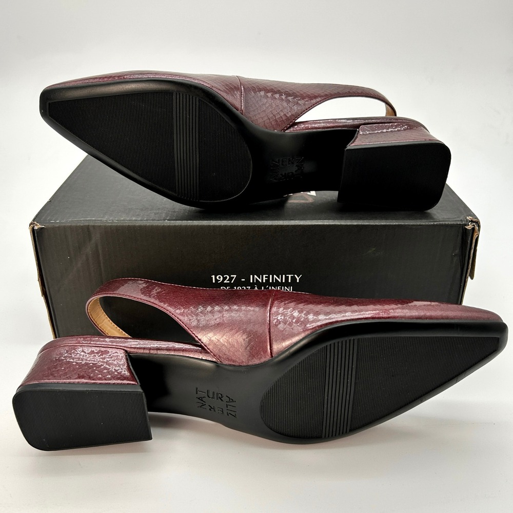 Womens Slingback Block Heels Naturalizer Ginger Size 9 M‎ Cranberry Dark Red NEW - Picture 5 of 7